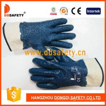 Best Selling Cotton with Blue Nitrile Fully Coated Safety Working Gloves